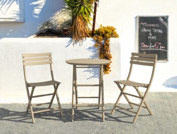Helen Folding Table Ø60 and Helen Folding Chair x2
