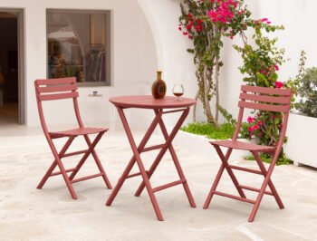 Helen Folding Table Ø60 and Helen Folding Chair x2