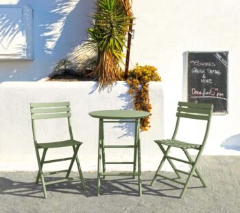 Helen Folding Table Ø60 and Helen Folding Chair x2