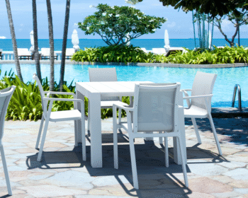 Vegas Table and Pacific Armchair x 4