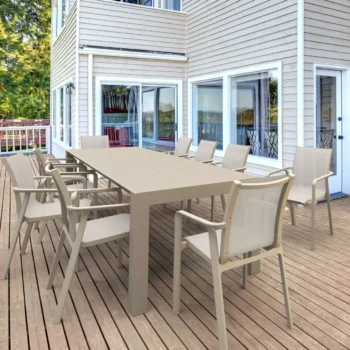 Siesta Pacific Armchair + Vegas Large Table 260-300 Outdoor Dining Set