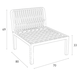 Portofino Lounge Extension Part Technical Drawing | Siesta Exclusive | Contract