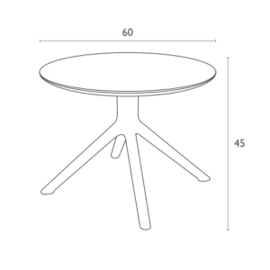 Sly Round Mini Table Technical Drawing